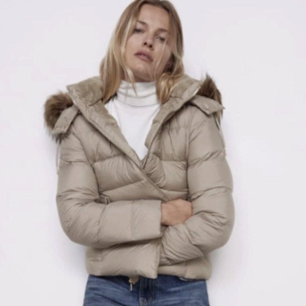 *NWT* Zara Water Repellent Down Filled Coat, M